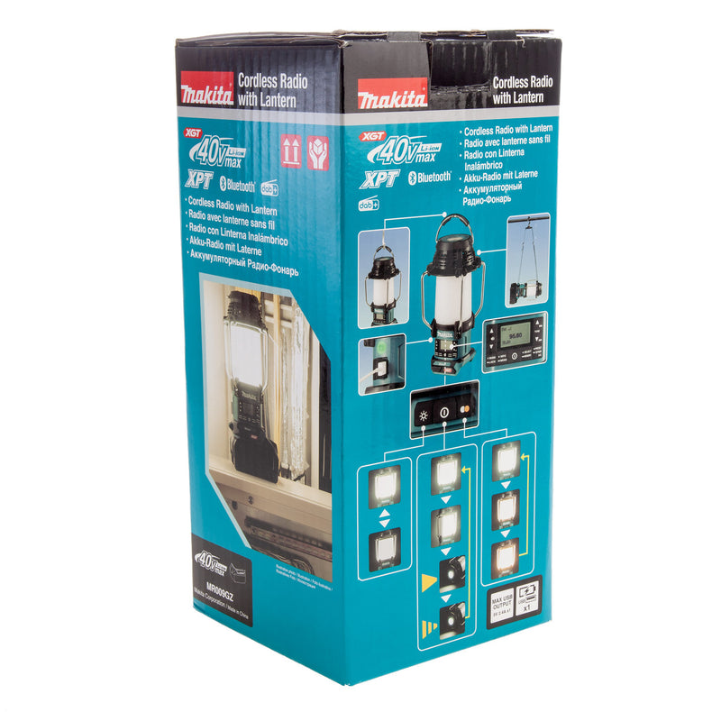 Makita Makita MR009GZ 40Vmax XGT Bluetooth DAB/DAB+ Radio Lantern (Body Only) MR009GZ