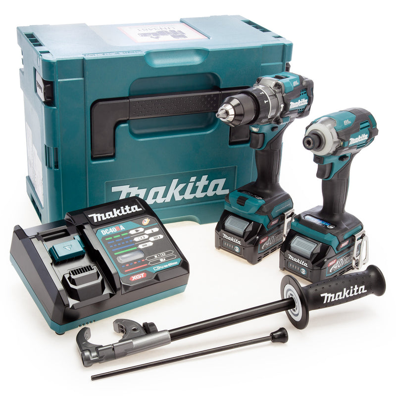 Makita Makita DK0114G208 40Vmax XGT Combi Drill and Impact Driver Twin Pack (2 x 2.5Ah Batteries) in MakPac DK0114G208