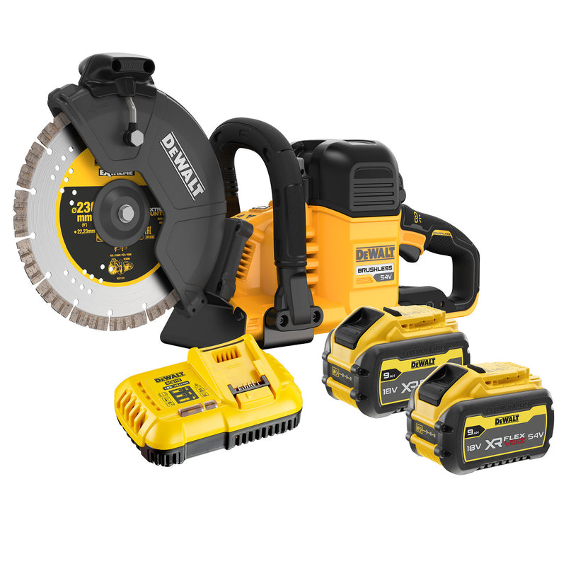 Dewalt Dewalt DCS691X2 54V XR FlexVolt 230mm Brushless Cut Off Saw (2 x 9.0Ah Batteries) DCS691X2-GB