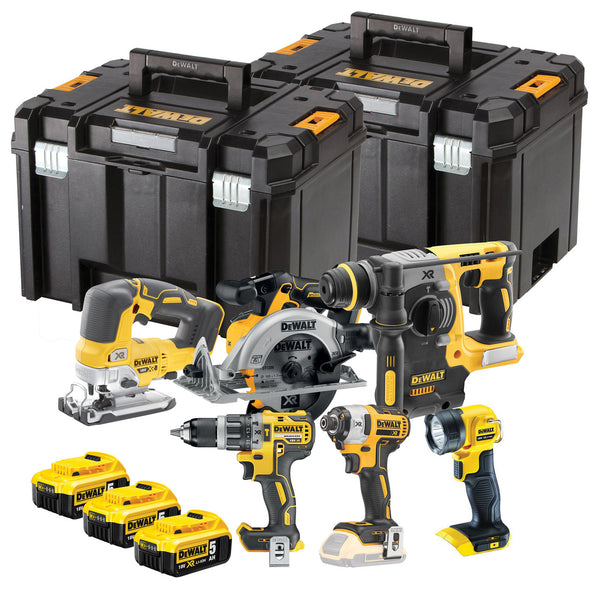 Dewalt Dewalt DCK690P3T 18V XR Brushless 6 Piece Kit (3 x 5.0Ah Batteries) with 2 x TSTAK Boxes DCK690P3T-GB