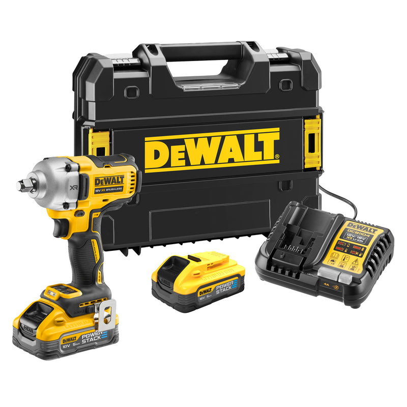 Dewalt Dewalt DCF891H2T 18V XR Brushless 1/2" Hog Ring Impact Wrench (2 x Powerstack Batteries) DCF891H2T-GB