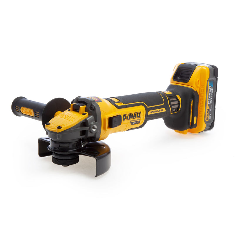 Dewalt Dewalt DCG409H2T 18V XR 5 inch/125mm Brushless Angle Grinder (2 x 5.0Ah Powerstack Batteries) DCG409H2T-GB