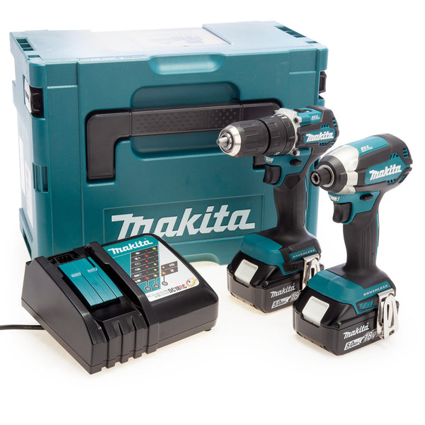 Makita Makita DLX2460TJ 18V LTX Combi Drill and Impact Driver Twin Pack (2 x 5.0Ah Batteries) in MakPac DLX2460TJ