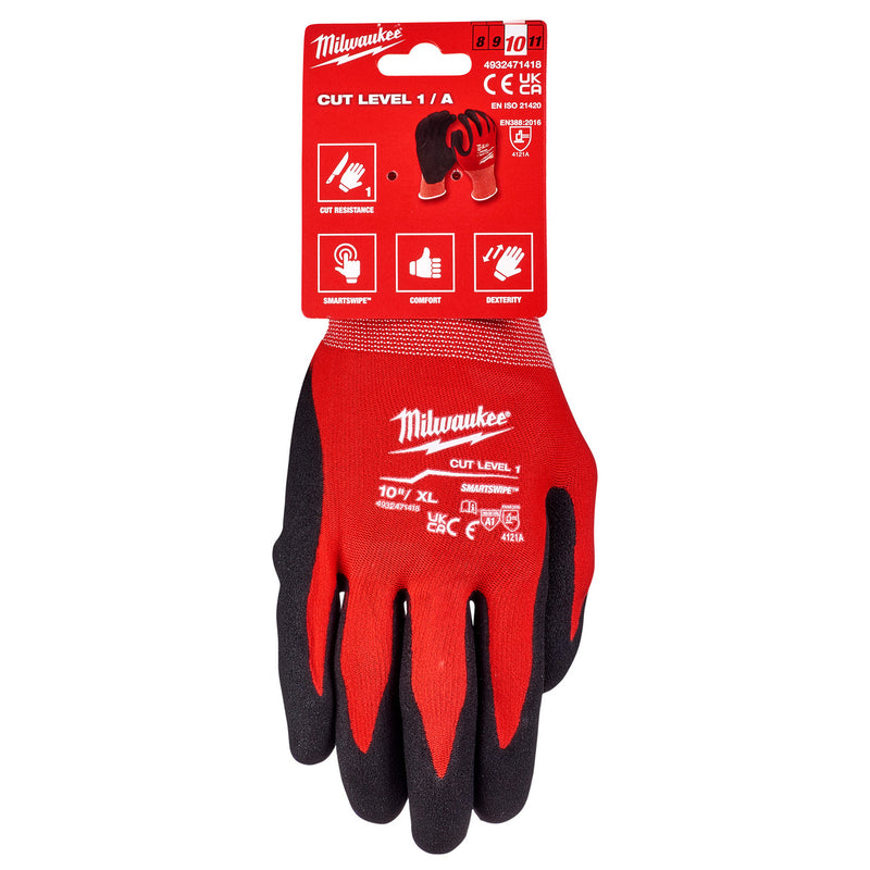 Milwaukee Milwaukee 4932471418 Cut A Smartswipe Gloves (Size 10, Extra Large) 4932471418