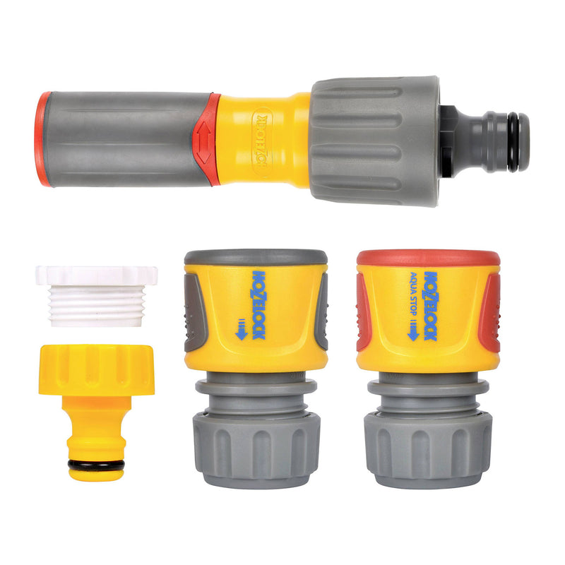 Hozelock Hozelock 100-100-228 Hose Fittings & Nozzle Starter Set (5 Piece) 100-100-228