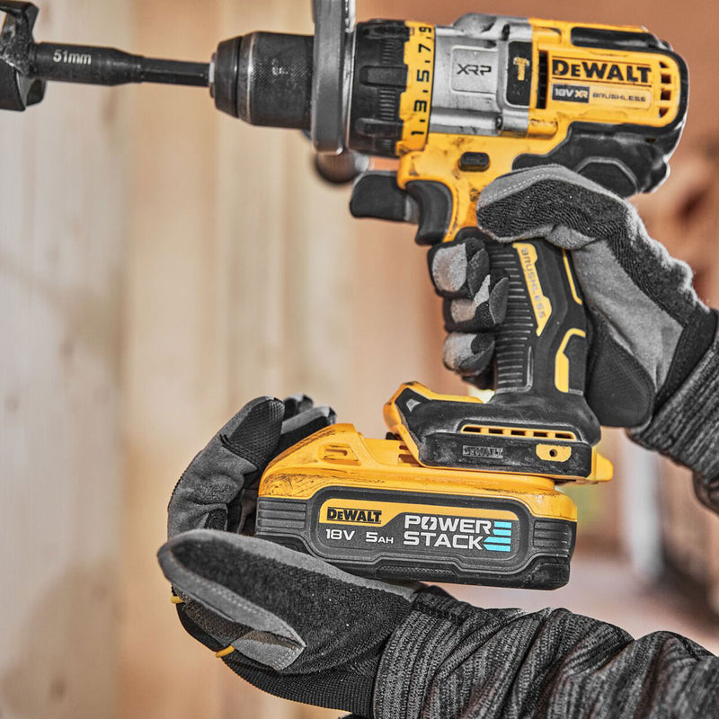 Dewalt Dewalt DCK2052H1E1T 18V XR Combi Drill & Impact Driver Twin Pack (2 x Powerstack Batteries) DCK2052H1E1T-GB