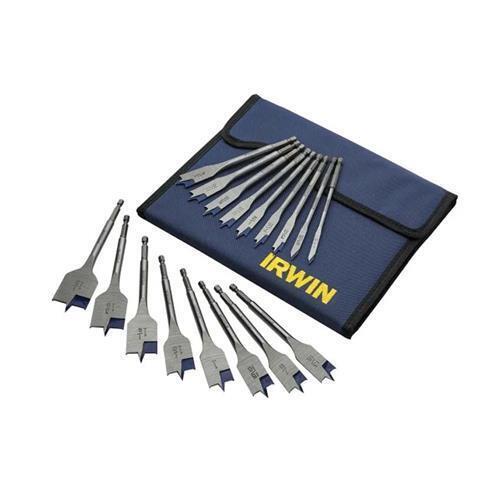 Irwin Flat Drill Bit Set Blue Groove 17pc Spade Wallet IRWIW4041002