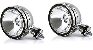 SPOT LIGHT 2x 4" CHROME WHITE ANGEL EYE HALOGEN FOG CAR SPOT LIGHTS 4x4